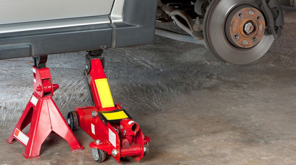 Vehicle Safely Raised on Jack Stands