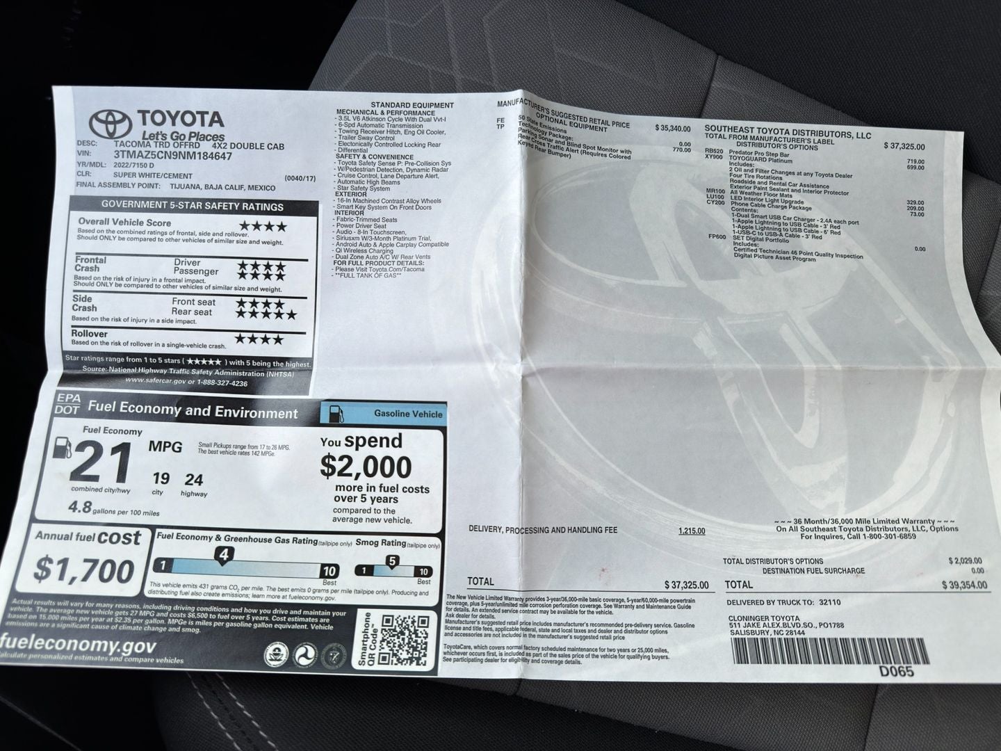 2022 Toyota Tacoma 2WD TRD Off-Road