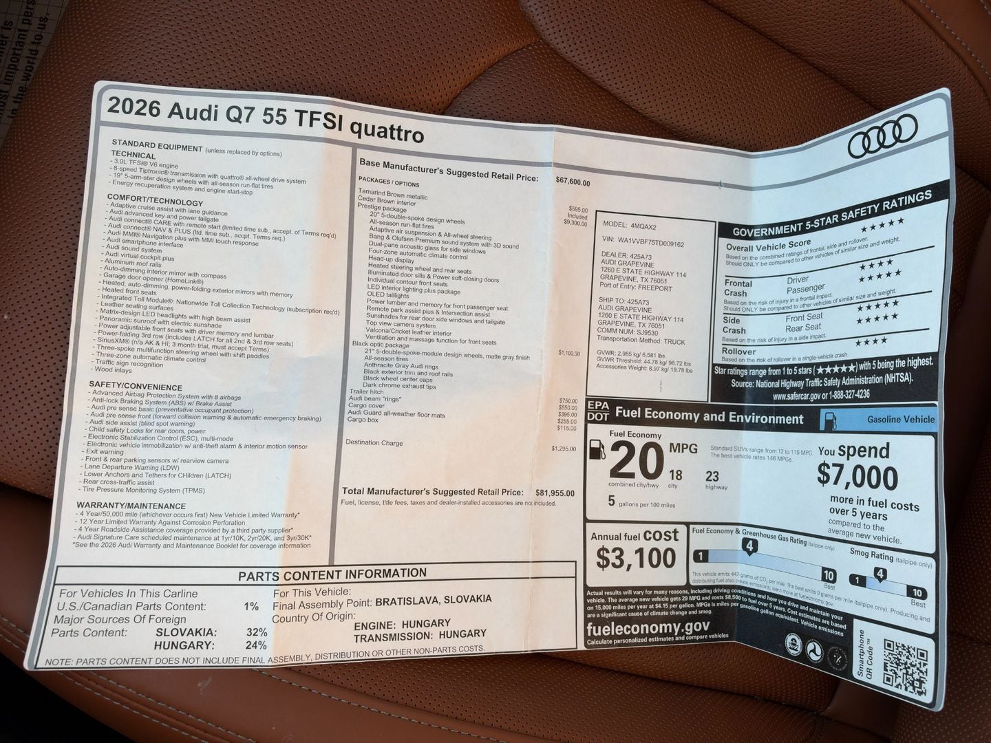 2026 Audi Q7 Prestige