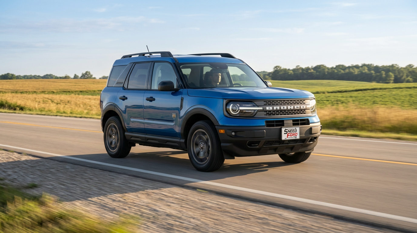 2026 Ford Bronco Sport driving on an open Missouri highway near Gower and the Kansas City metro